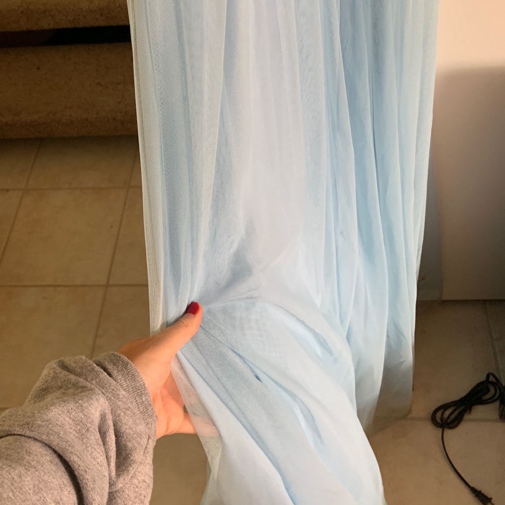 BEAUTIFUL prom/formal long dress! Light blue&black